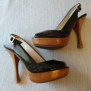 Michael Kors slingback peeptoe platform pumps